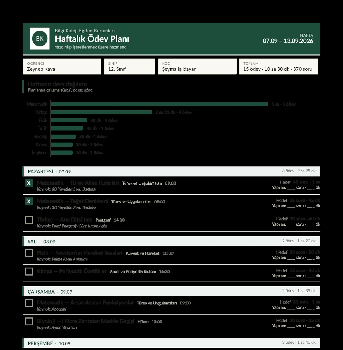 Veli Paneli PDF çıktısı
